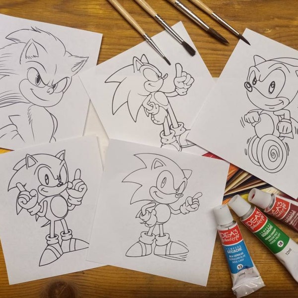 high resolution images of "sonic the hedgehog" to print, color and cut out | sonic gift idea