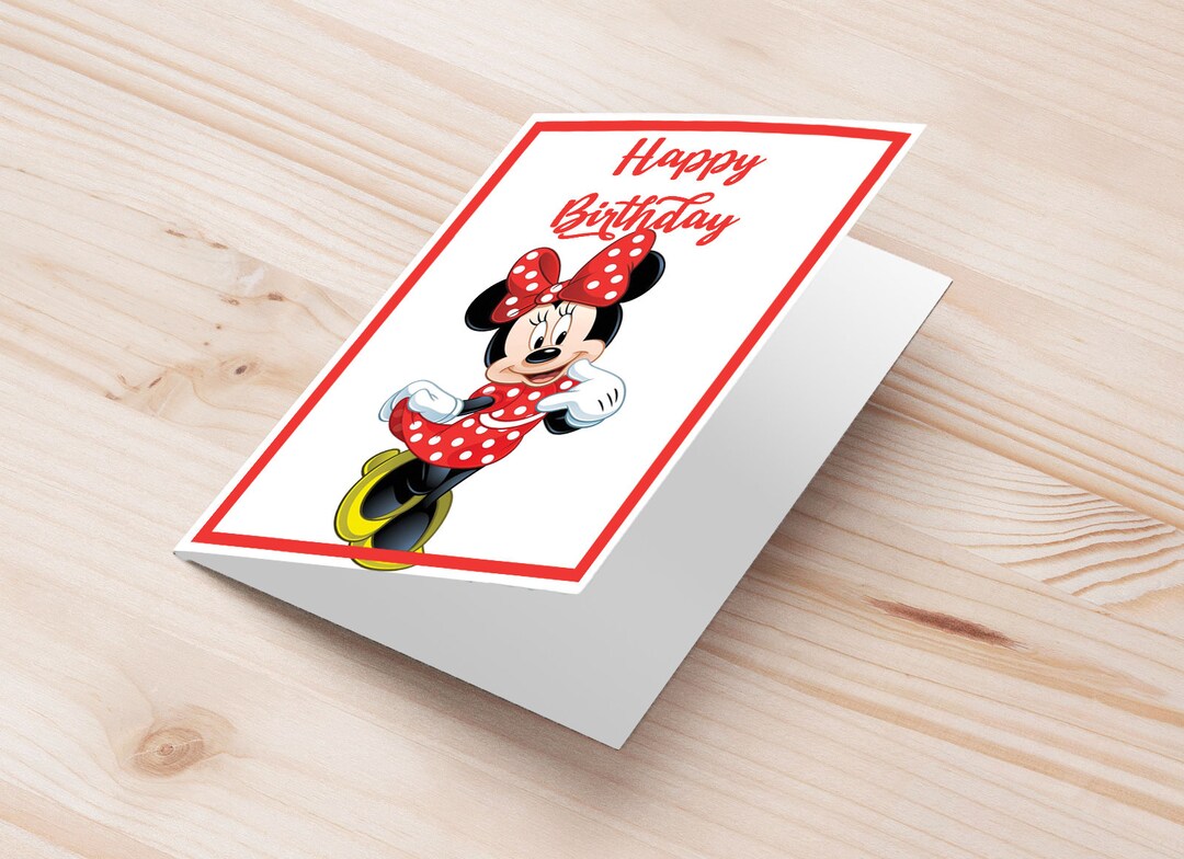 Mickey Mouse Minnie Birthday Greeting Card Minnie Printable Greeting ...