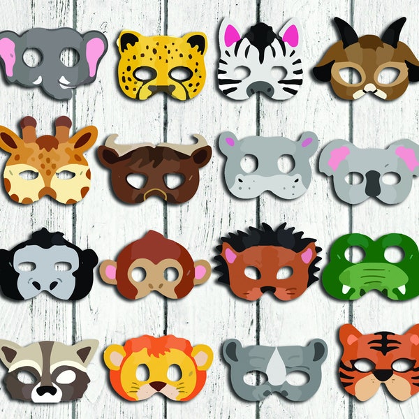 Animal masks, animal printables, animal party, costume animal, animal, digital, printable kids animal, animal carnival mask, birthday