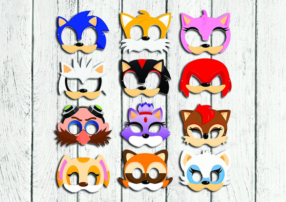 Sonic Masks, Sonic Printables, Sonic Party, Costume Sonic, Sonic