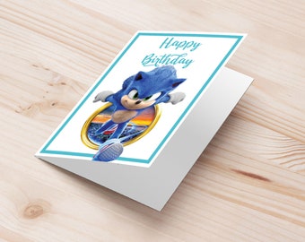 Sonic the Hedgehog birthday greeting card | Sonic printable greeting card | sonic gift idea