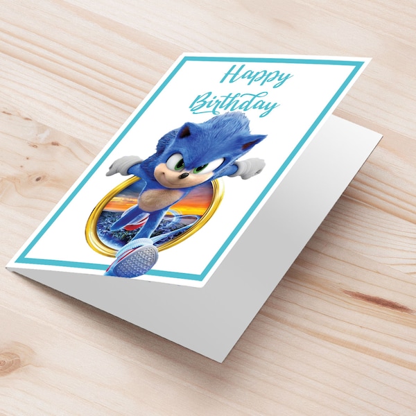 Sonic the Hedgehog birthday greeting card | Sonic printable greeting card | sonic gift idea