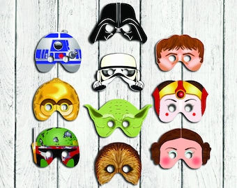 Star Wars masks, Star Wars printables, Star Wars party, costume, digital, printable kids masks, carnival, Star Wars birthday