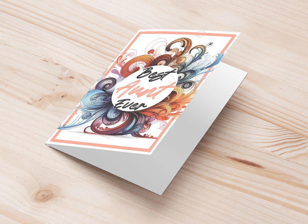 Best Aunt Ever Greeting Card | Best Aunt Printable Greeting Card ...
