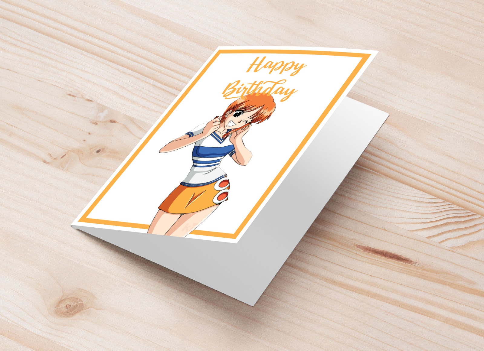 One Piece Nami Birthday Greeting Card Nami Printable Bday Invitation