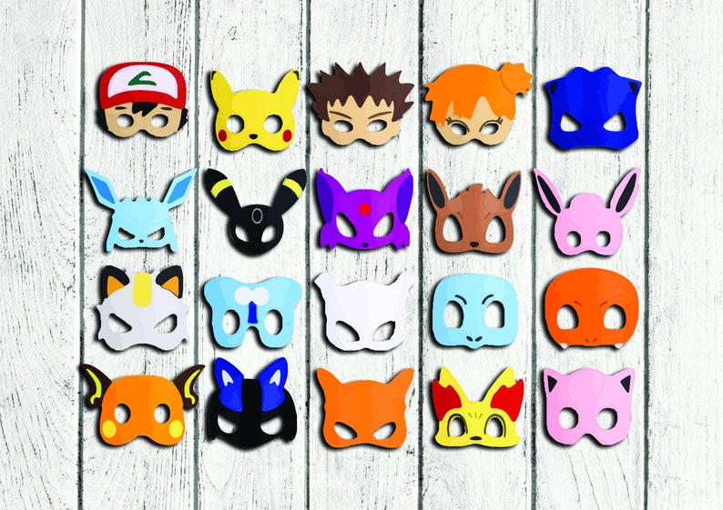 Pokemon Masks, Pokemon Printables, Pokemon Party, Pokemon Costume