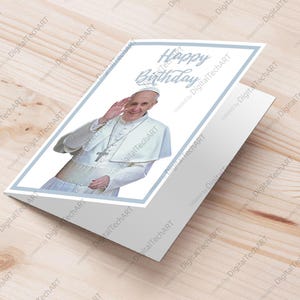 Geburtstagsgrußkarte von Papst Franziskus – Sofortdownload | Jorge Mario Bergoglio - Druckbares PDF A5