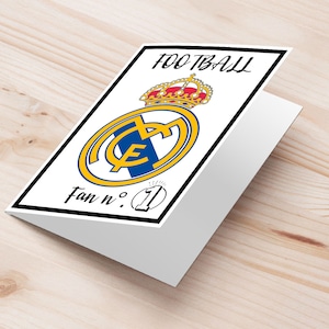 Invitation anniversaire du Real Madrid | Carte de vœux d'anniversaire pour fan de football du Real Madrid | voeux imprimables du football Real Madrid | Idée cadeau foot