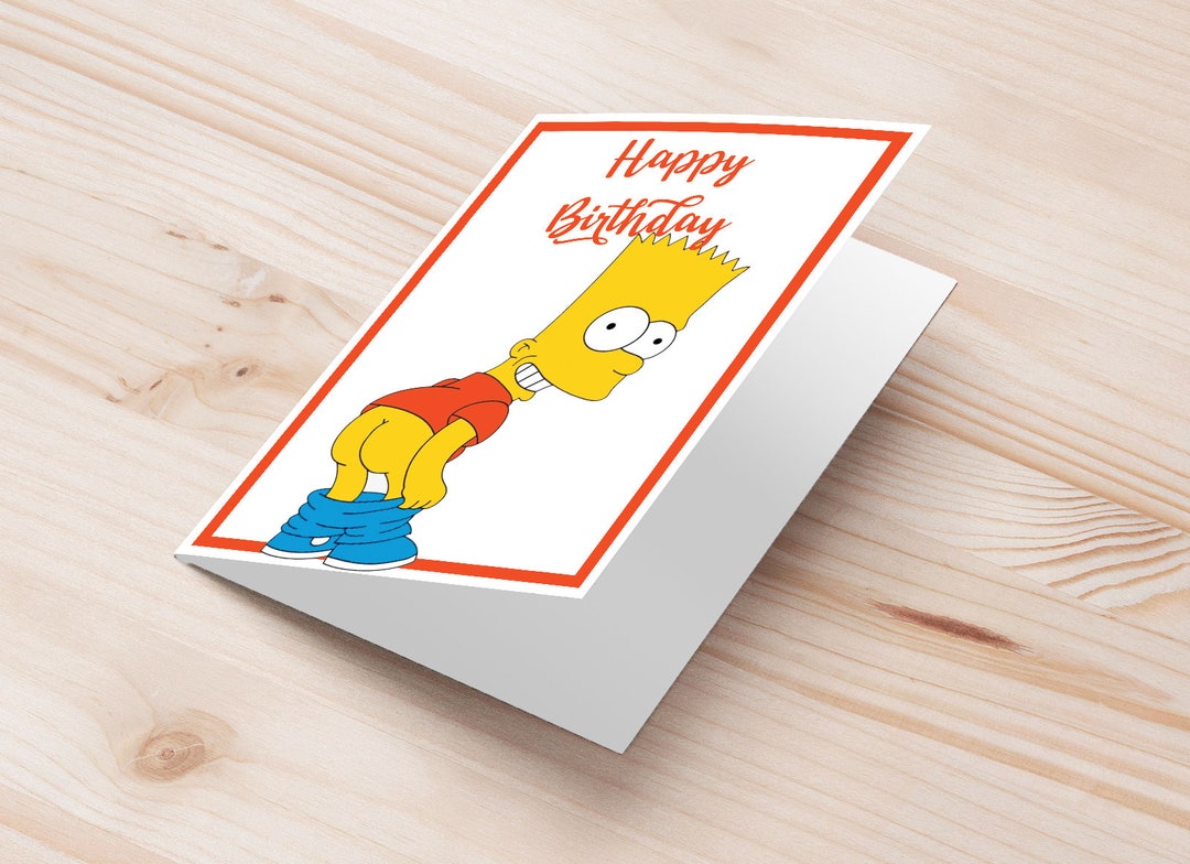 Bart Simpson Birthday Greeting Card Simpsons Printable Greeting Card