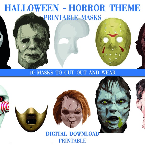 Scary masks to print | Horror movie masks to cut out and wear