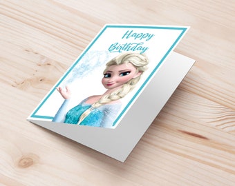 frozen birthday greeting card | Elsa frozen printable greeting card | frozen gift idea