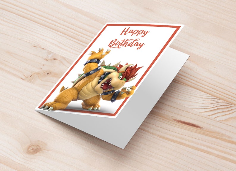 Bowser Super Mario Birthday Greeting Card Bowser Super Mario