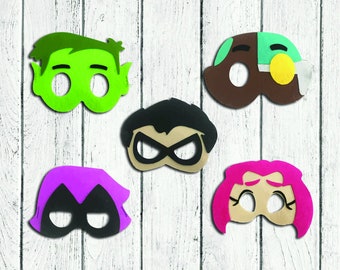 Teen Titans Go! Masks teen titans go printable mask, teen titans go masks for party, costume, cosplay, kids, carnival mask, birthday