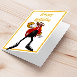 Sonic eggman birthday greeting card | doctor eggman printable greeting card invitation | sonic gift idea