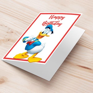 mickey mouse donald duck birthday greeting card | paperino printable greeting card | donald duck gift idea