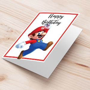 Super Mario Birthday greeting card | super mario printable bday greeting card | super mario gift idea