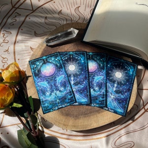 The Soul Whale Premium Tarot-ansichtkaartenset - Set van 2 (de zon, de maan)