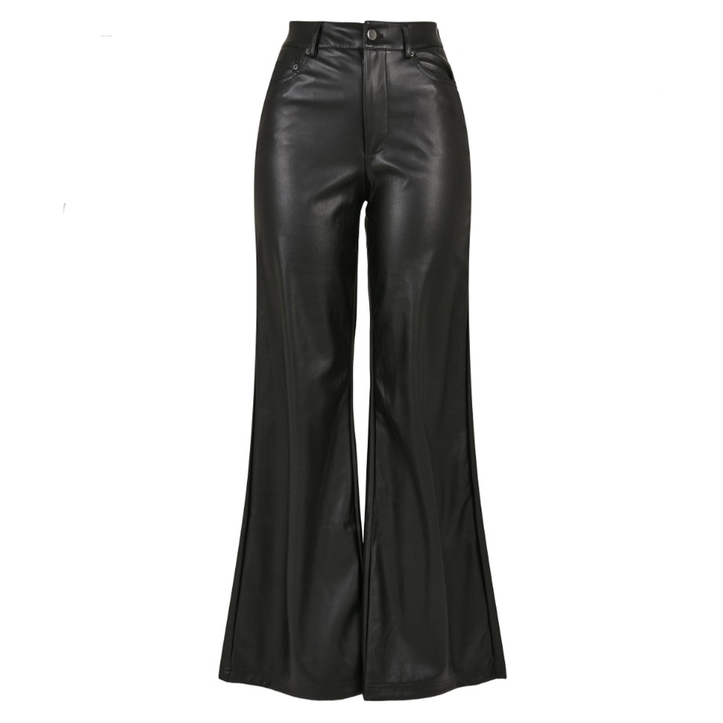 Black Leather Pants / Women's Leather Pants/ Wide Leg/ Etsy