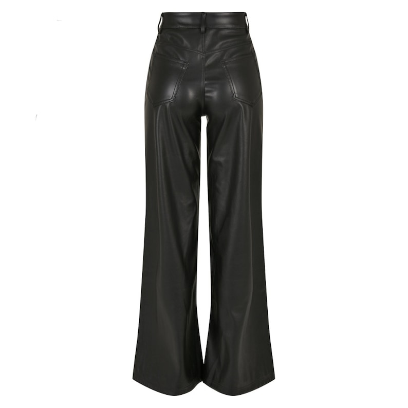 Black Leather Pants / Women's Leather Pants/ Wide Leg/ Etsy