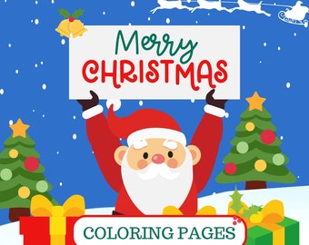 Christmas Coloring Pages | 50 Printable Christmas Coloring Pages for kids | Christmas Tree |  Santa Claus | Snowman |  Party Activity | Cute
