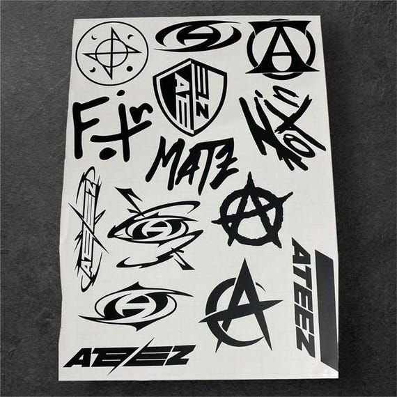 Ateez Logo Decals - Set of 14 Different Designs - Various Colours