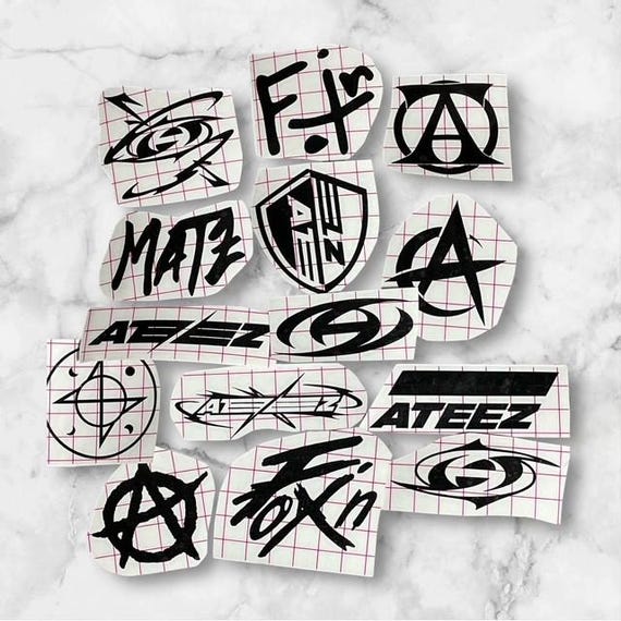 Ateez Logo Decals - Set of 14 Different Designs - Various Colours