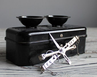 Vintage sieradengewichten, apothekersweegschaalset, USSR 1961 (onvolledig)