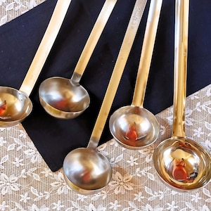 2 x Large Metal Soup Ladle 250 ml and 500 ml, Vintage Kitchen Gadgets