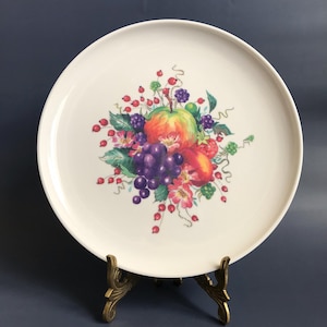 Melamine Serving Plate, Vintage Plastic Floral Tableware 24 cm, 9&quot;