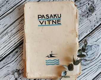 1936 Fairy Tales Book "Fairy thread", "Pasaku vītne" in Latvian language, Antique Book- Broken binding and cover