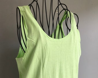 Unworn Vintage Cotton Tank Top, USSR Green Underwear, 1986