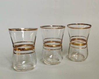 3 x gobelets soviétiques rares, ensemble de 3 verres, URSS des années 1970