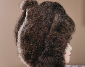 Rabbit Fur Hat, Soviet Vintage Warm Winter Hat From USSR  display picture 3