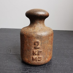 Rustic Metal Weight for Vintage Balance Scale 2 kg - Home Gift Idea and Decor