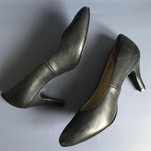 Vintage Black High Heels Shoes, Size 41, Heels 9 cm