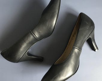 Vintage Schwarze High Heels Schuhe, Größe 41, Absatz 9 cm