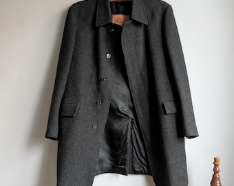 Vintage 1980s European Star Virgin Wool Knit Long Coat / Full