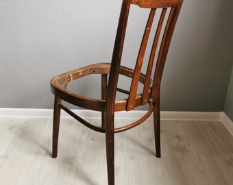 Chaise soviétique vintage en bois - Charme rustique des années 1970