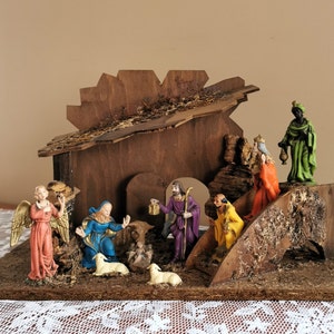 Christmas Nativity Scene, 60&#39;s Christmas decoration, Christmas Catholics gift