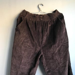 UNWORN Velvet Cotton Pants, Brown Corduroy Pants size EU42 CAN 16 UK 18, Vintage Clotning 80s 90s