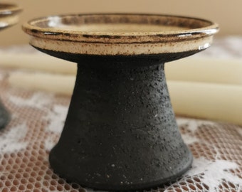 Danish Ceramic Candlestick Holder, Mid Century Modern Stoneware