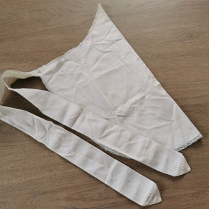 Grembiule bianco anni &#39;50 con tasche, abbigliamento vintage