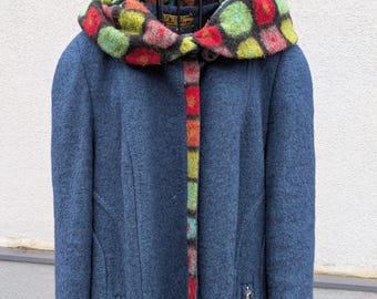 Abrigo de lana para mujer, abrigo vintage de invierno, talla UE 38-40