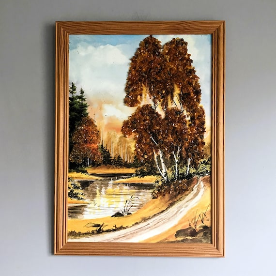 Wall Picture With Amber, Latvian Handmade Authentic Decor - Etsy