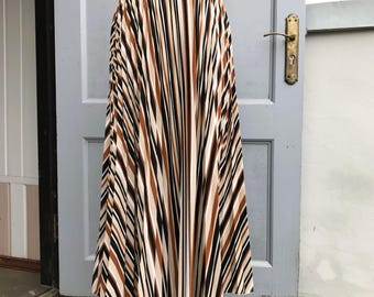 Jupe Plissée à Carreaux Glen – Taille 28W (UK 8), Marron, Mi-longue, Laine Mélangée (années 90)