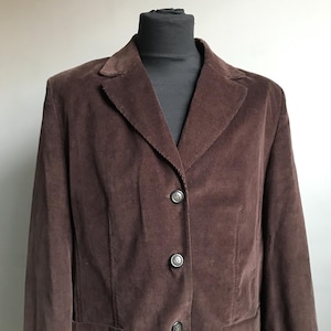 Corduroy Jacket for Men, Vintage Cotton Blazer with Pockets, Size L, US 18, DE 50, height 180 cm