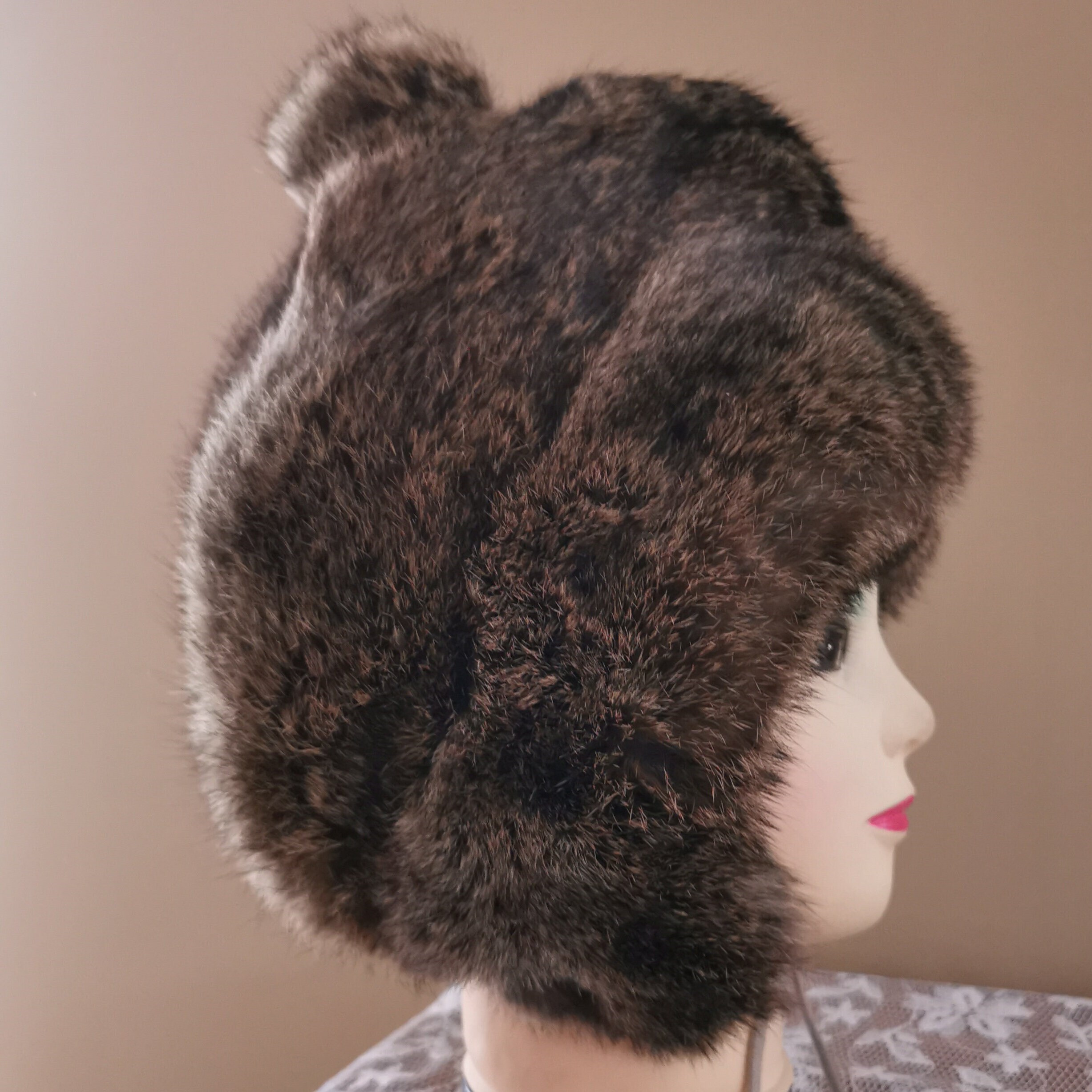 Rabbit Fur Hat, Soviet Vintage Warm Winter Hat From USSR 