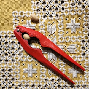 Vintage Nutcracker, Red Metal Nut Cracker