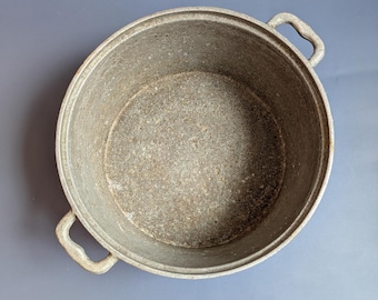Ovenpan, vintage aluminium pot zonder deksel, tuindecor, metalen plantenbak