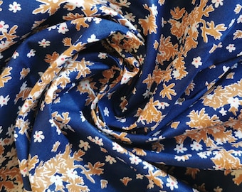 Tela de algodón con estampado floral vintage, 9 m x 80 cm, URSS, década de 1970